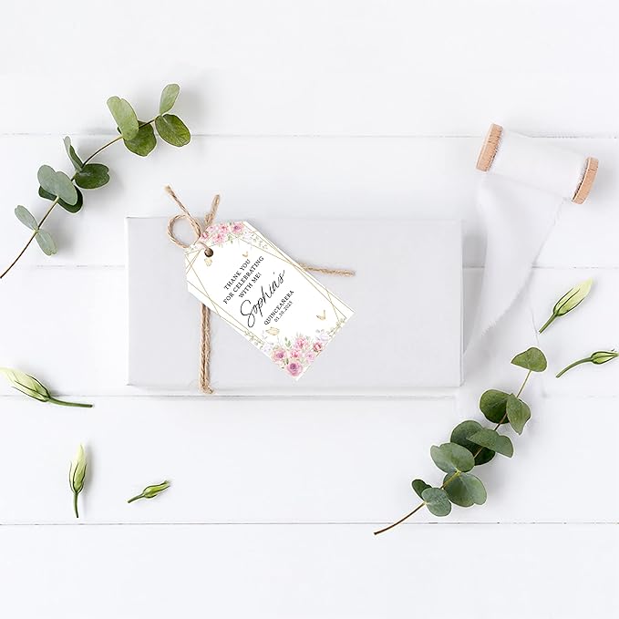 Andaz Press 40-Pack Personalized Quinceañera Favor Tags - Image 3