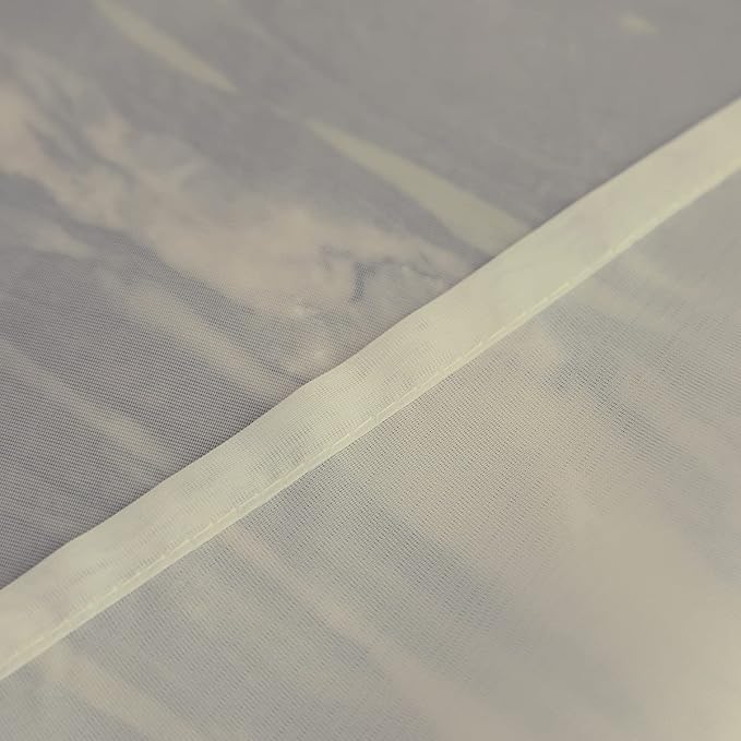 Window Beige Sheer Curtains 90 Inches Long 2 Panels Sheer Curtain Basic Rod - Image 4