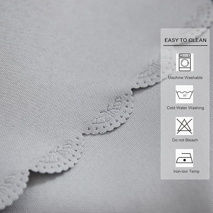 Small Square Grey Tablecloth 24 x 24 Inch Polyester Fabric Washable Table Cover - Image 6