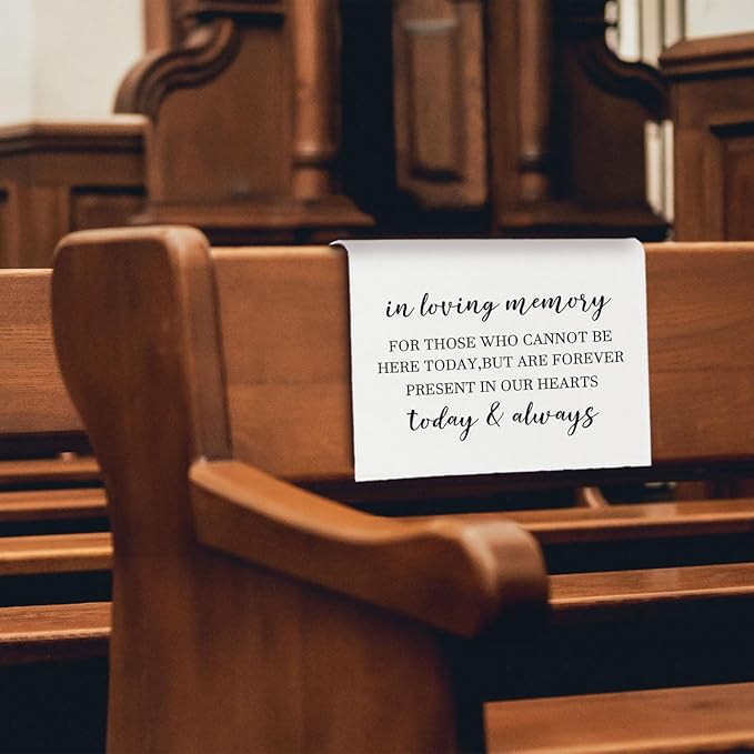 In Loving Memory Wedding Sign, Reserved Memorial Chair Signs Pew Cloths Seating - Image 4