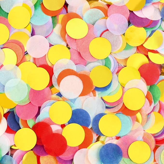 RYKOMO 20000 Pieces 1 Inch Round Tissue Paper Confetti, 7oz Multicolor Table by RYKOMO