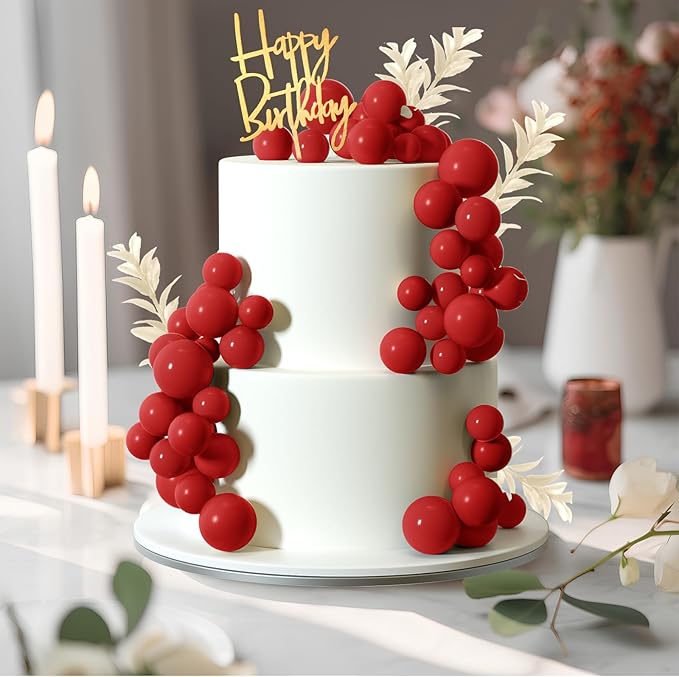 MIAHART Ball Cake Toppers Boho Grass Cake Topper Ball Cake Insert Decoration - Image 3