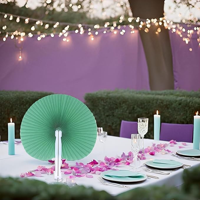 12 Packs Decorative Paper Folding Hand Fans Handheld - Image 5