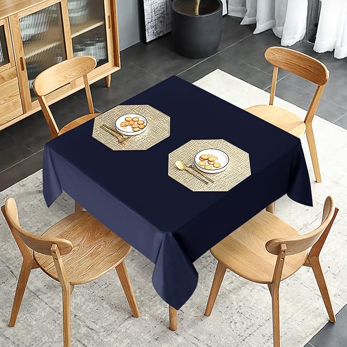 sancua 2 Pack Navy Tablecloth 54 x 54 Inch, Stain and Wrinkle Resistant Square - Image 3