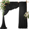 SiinvdaBZX 2 Panels Wedding Arch Draping Fabric 30" x 240" Black Polyester by SiinvdaBZX