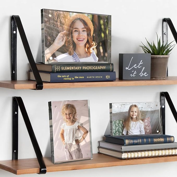 4x6 Inches Acrylic Picture Frames 3 Pack, Double Sided Magnetic Photo Frames - Image 3