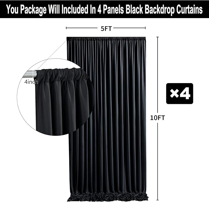 20ft x 10ft Thick Champagne Backdrop Curtains - Image 4