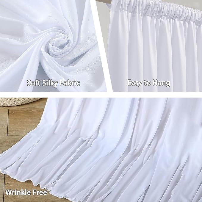 10 x 7 Feet White Backdrop Curtain - Image 3