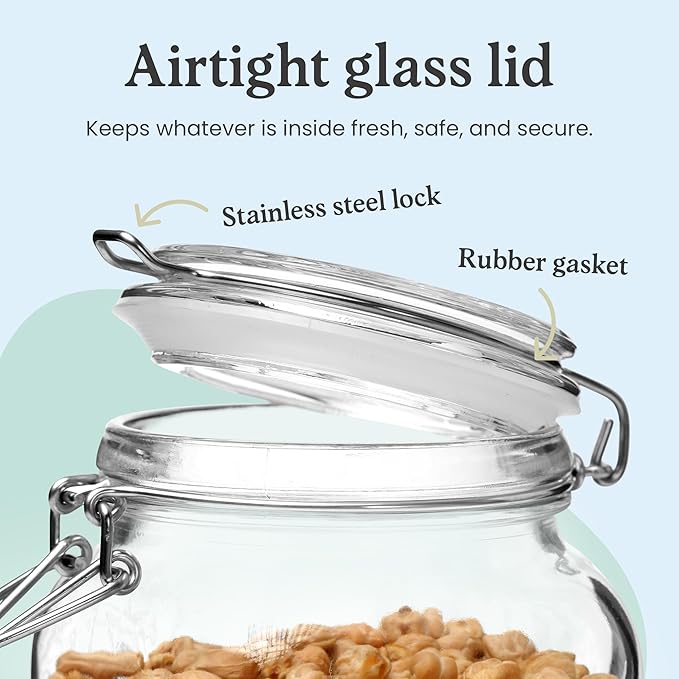 Set of 3 Glass Mason Jar 64 Ounces - Image 4