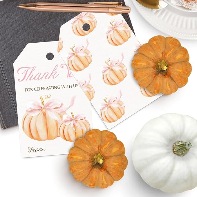 50pcs Little Pumpkin Thank You Tags - Image 4