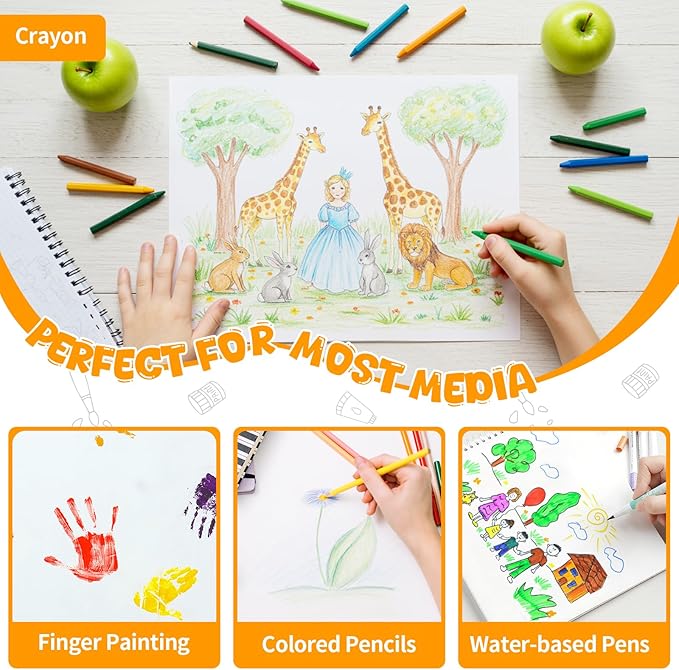 Umriox Drawing Pad for Kids, 110gsm Acid-Free Drawing Paper, Glue-Bound Art - Image 5