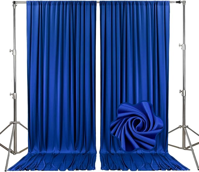 10ft x 10ft Blue Backdrop Curtains by Tisspoms