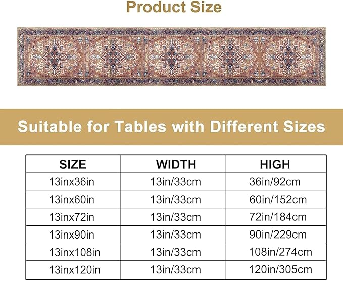 Boho Floral Vintage Table Runner - Image 2
