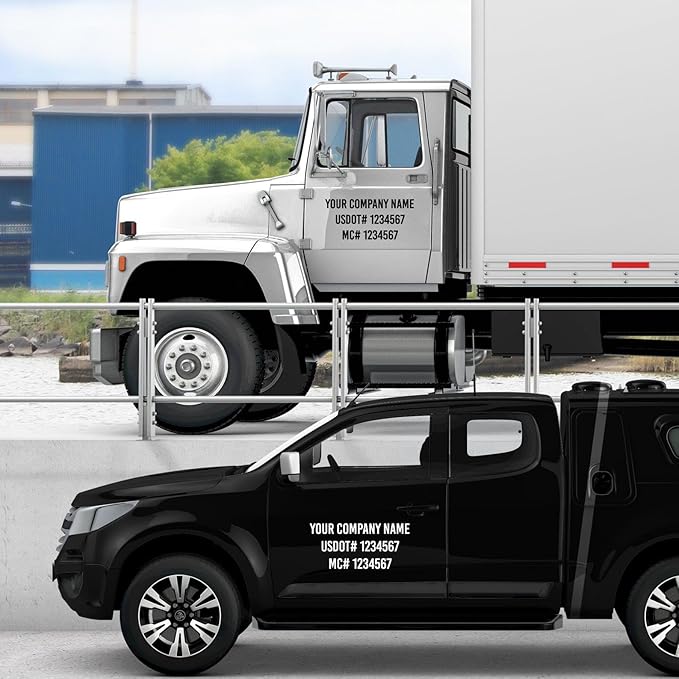 Custom USDOT Truck Decal, Company Name & Registration Stickers, Vinyl Lettering - Image 9