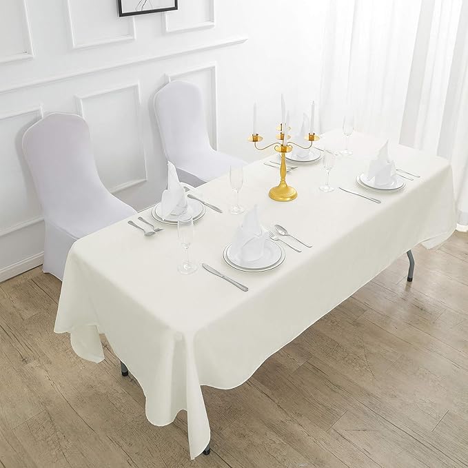 Rectangle Tablecloth 90x132 inch Washable Polyester Fabric Table Cloth - Image 6