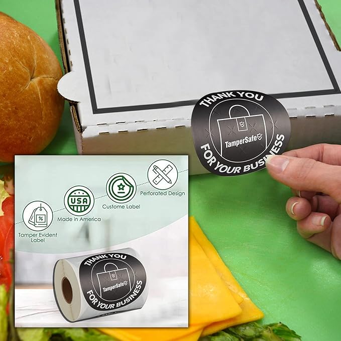 Angel's Peel Lounge Thank You Tamper Proof Stickers Roll — Tamper Evident - Image 3