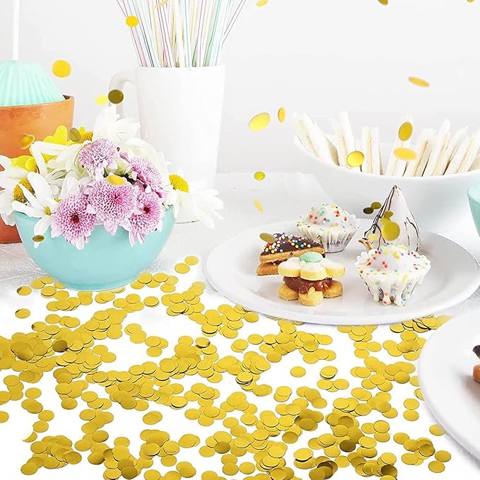Gold Metallic Foil Confetti Round Dots Glitter Table Confetti - Image 4