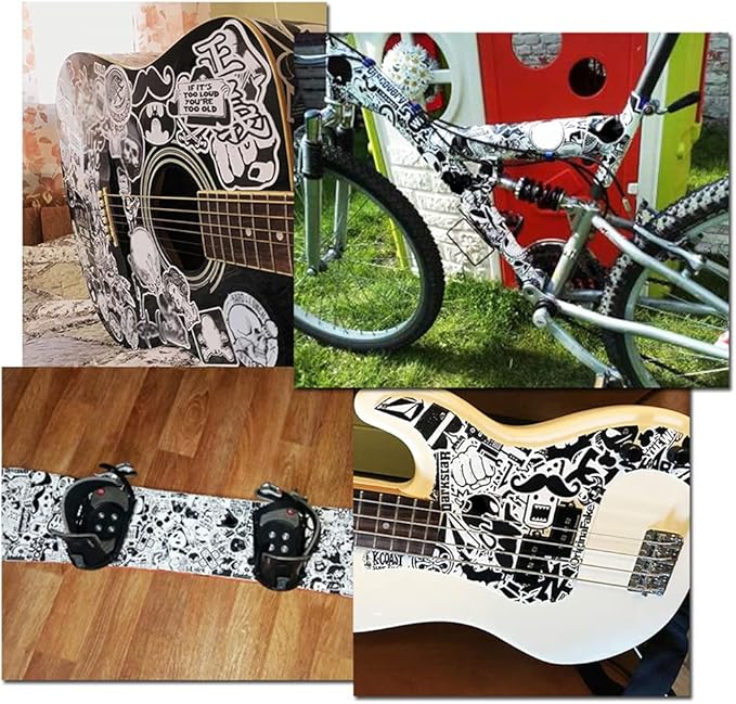QTL Black and White Stickers for Adults Funny Stickers for Laptop Skateboard - Image 3