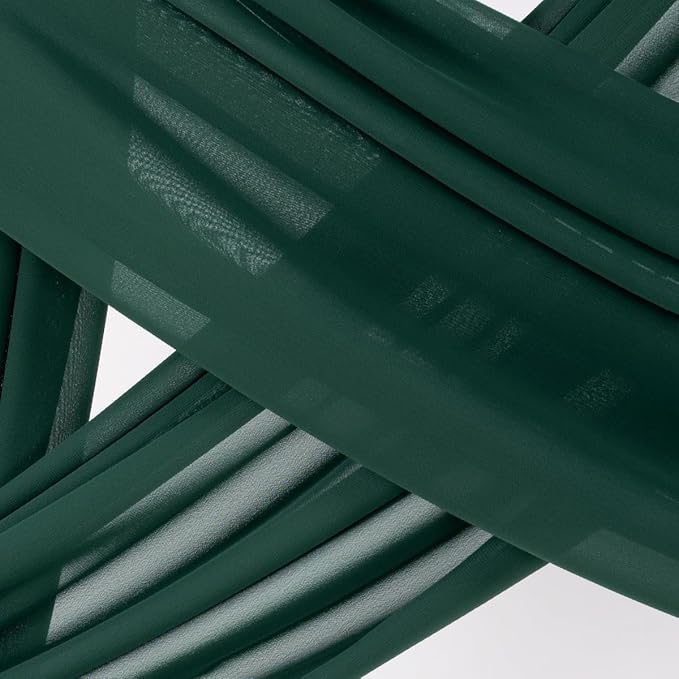 Socomi Wedding Arch Draping Fabric 3 Panels 29" x 19Ft Emerald Green Sheer - Image 3