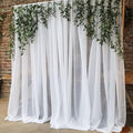 PARTISKY 10x7ft White Chiffon Backdrop Curtains by Partisky