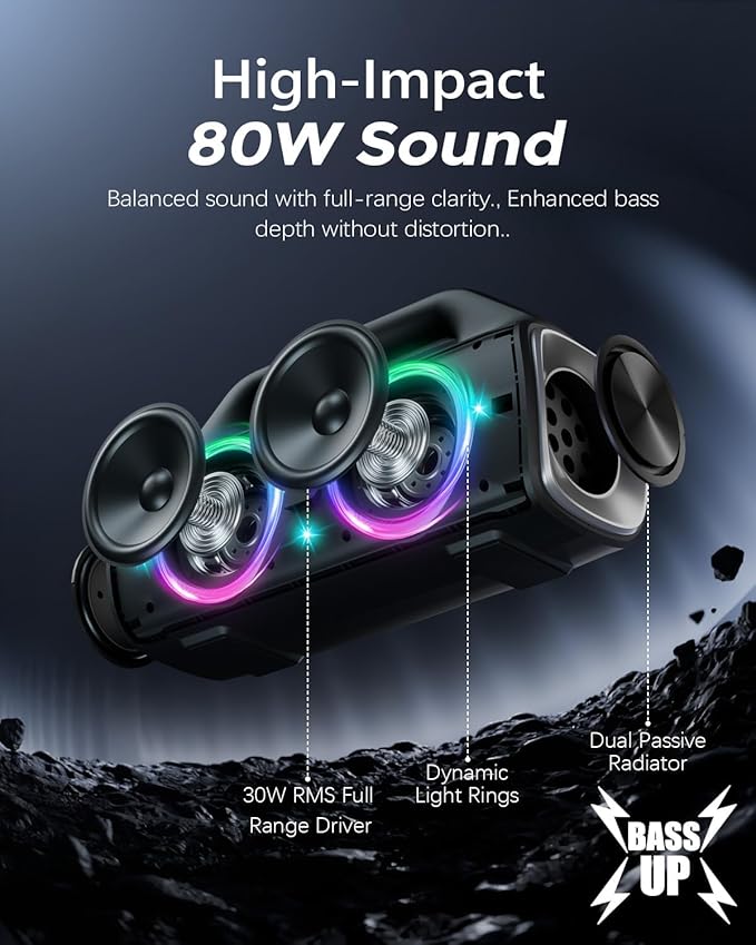 Speakers, 80w Portable Wireless Speaker - Image 5