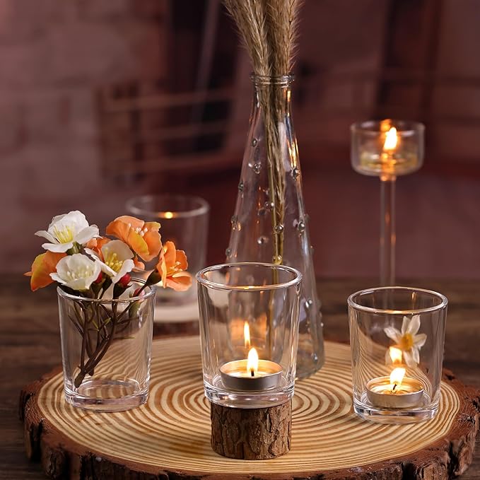 DARJEN 60Pcs Votive Candle Holders- Clear Tea Lights Candle Holder, Glass - Image 4