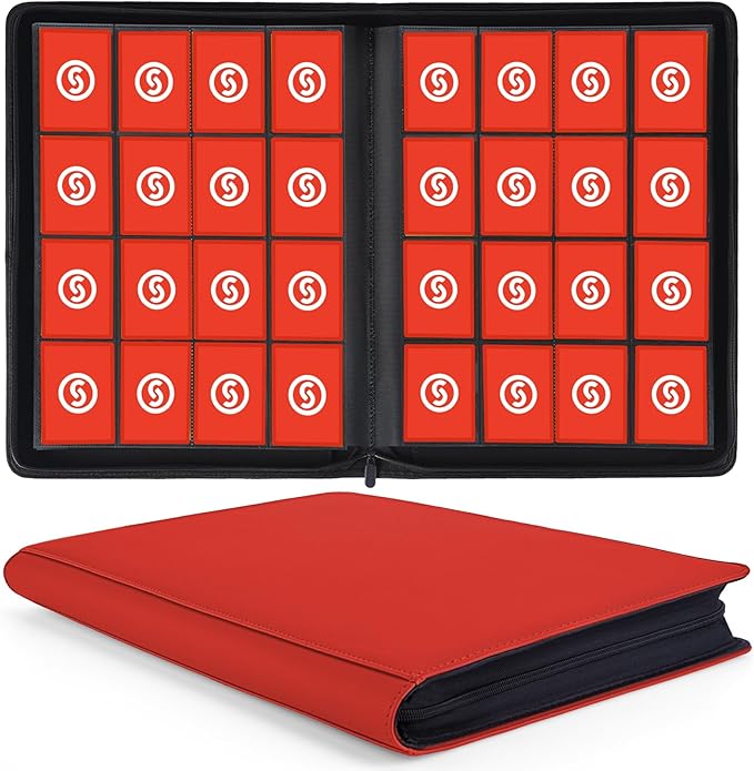 1000+ Pockets Trading Card Binder, Premium 16 Pocket Card Binder, Ringless Side by SMYV