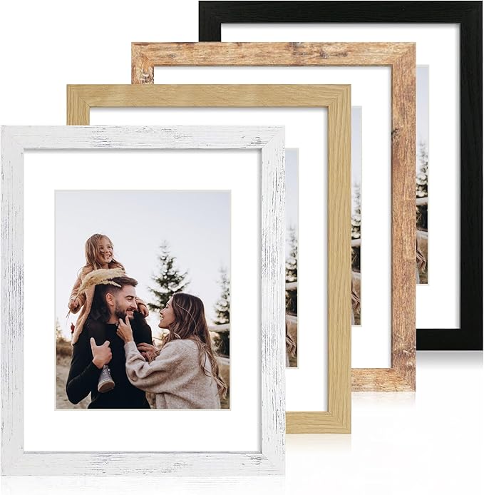 11x14 Picture Frame Set of 4, High Definition Tempered Glass 11 x 14 Frames by iRahmen