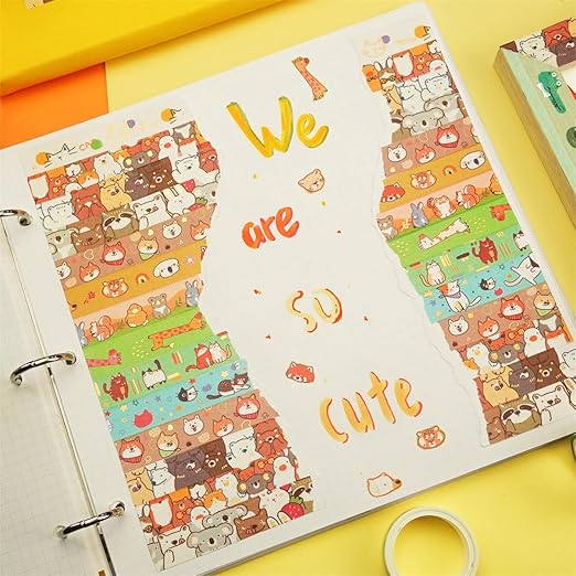 20 Rolls Cute Animals Washi Tape Set, DIY Arts Crafts, Scrapbooking, Holiday - Image 7