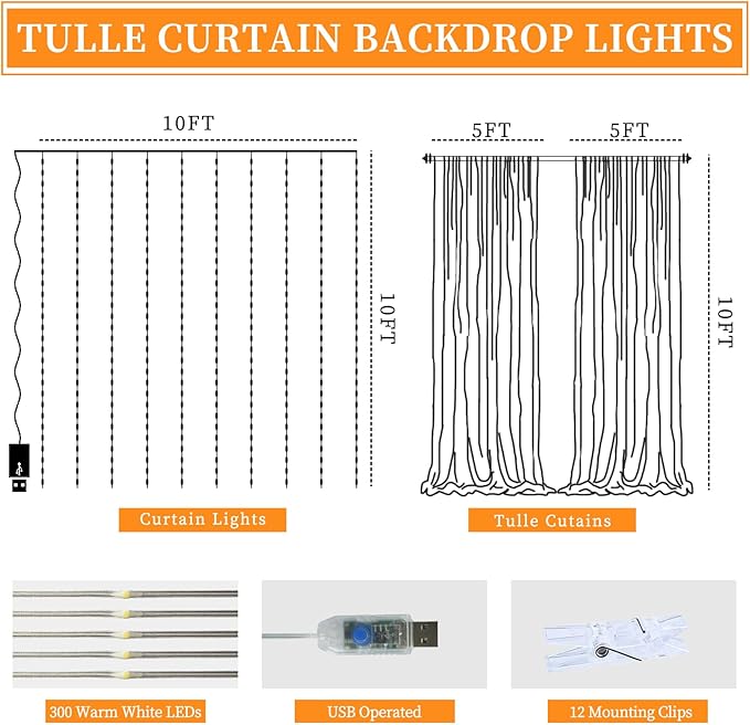 10x10ft Lavender Tulle Backdrop Curtain - Image 4