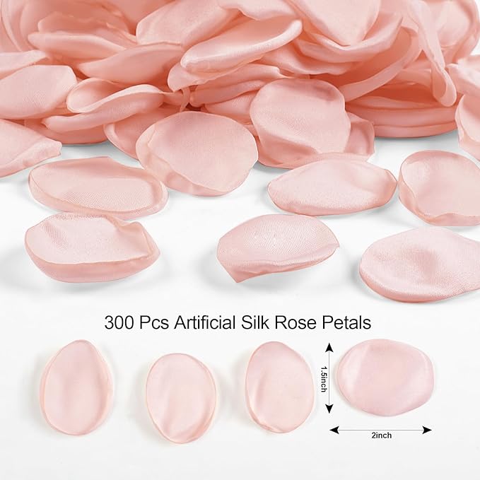 300pcs Blush Faux Silk Rose Petals - Image 5
