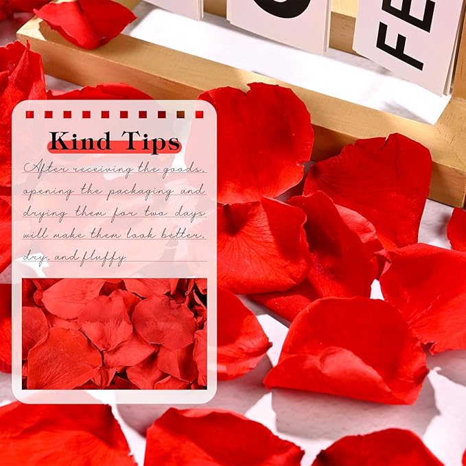 230 PCS Red Dired Rose Petals 2.1oz/60g Natural Real Rose Flower Petals - Image 3
