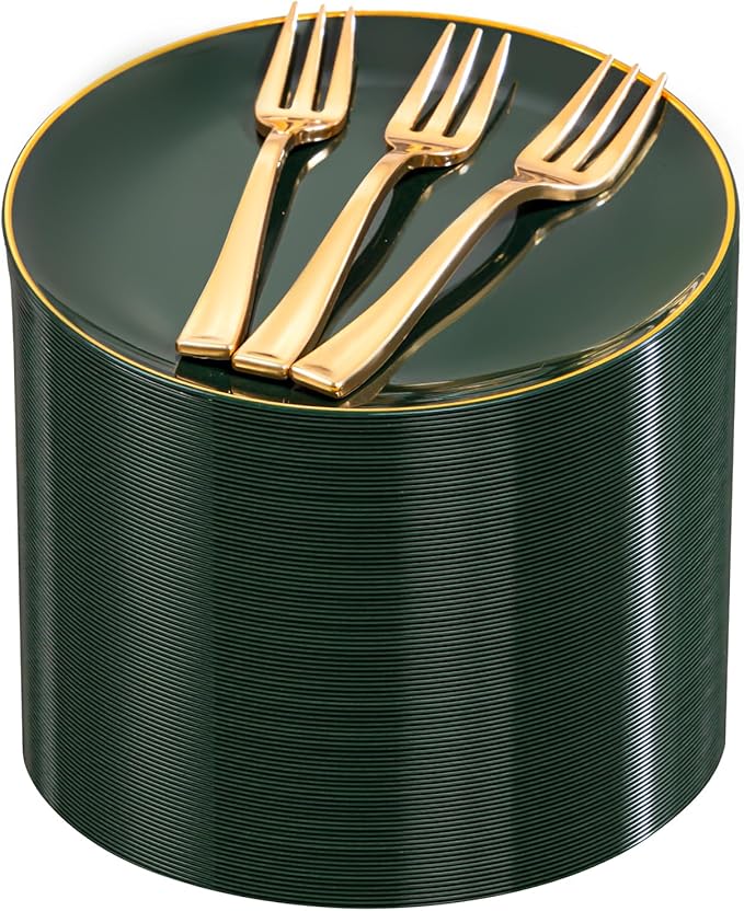 Festiva 200Pcs Green Dessert Plates 6.3" by Festiva