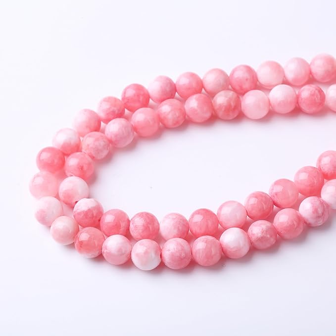 Pink Persian Jade Stone Beads Gemstone Round Crystal Energy Jade Beads Stone - Image 3