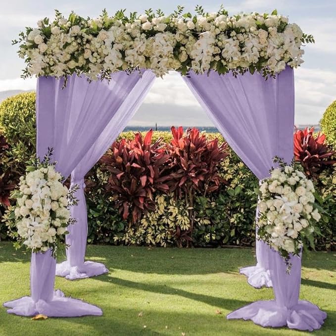 Wedding Arch Draping Fabric 1 Panel 30'' x 18FT Lilac Sheer Chiffon Arch Drapery - Image 5