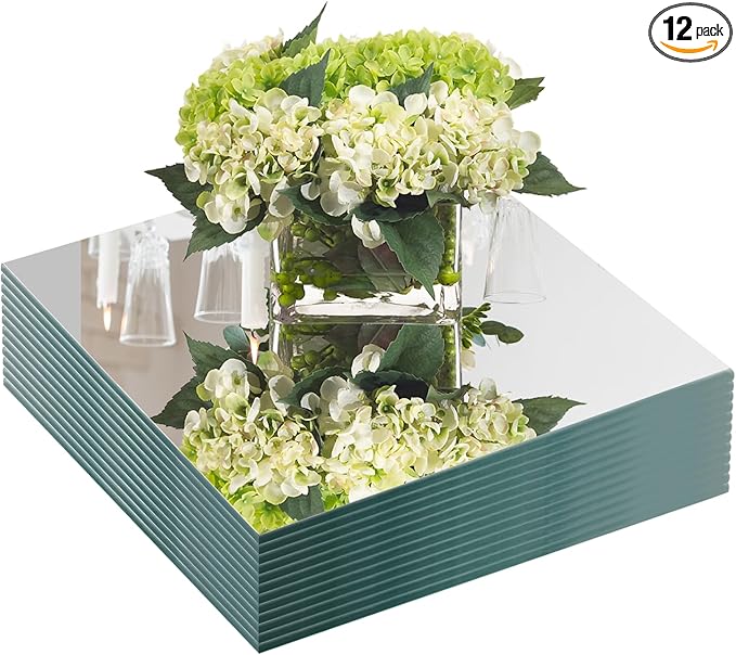 JAMBALAY 12" Glass Mirror Centerpieces by JAMBALAY