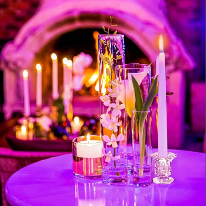 36 Pcs Candlestick Holders 2 Style Taper Candle Holders Bulk Small Glass Candle - Image 6