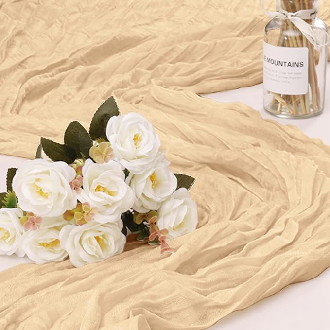 1 Pack Cheesecloth Table Runner 10Ft Christmas Gauze Boho Table Runners by HOME