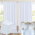 60ftx14FT Wrinkle Free White Backdrop Curtain, 12 Panels 14FT Height White by LeegleriTableSkirt