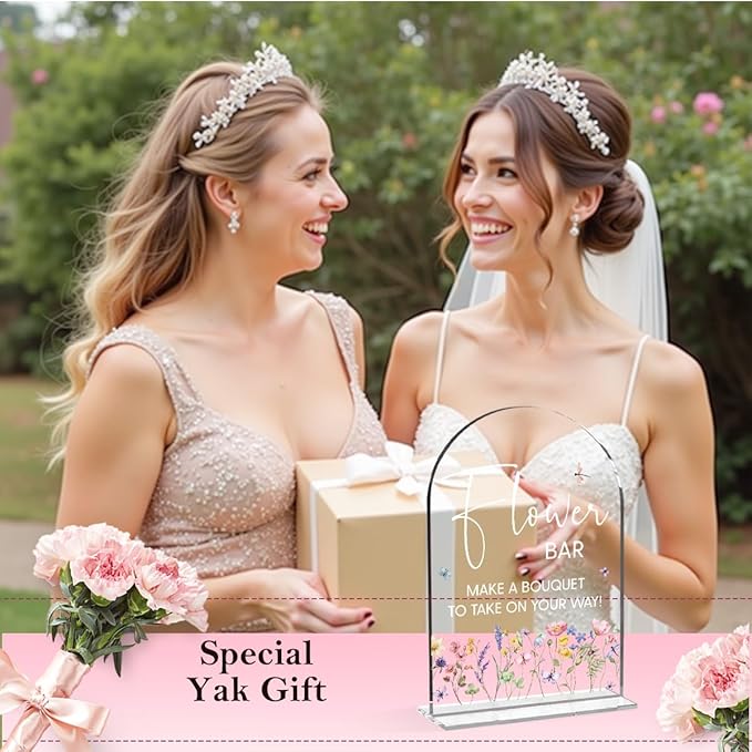 Flower Bar Sign Wedding Decor Clear Acrylic Table Sign - Image 3