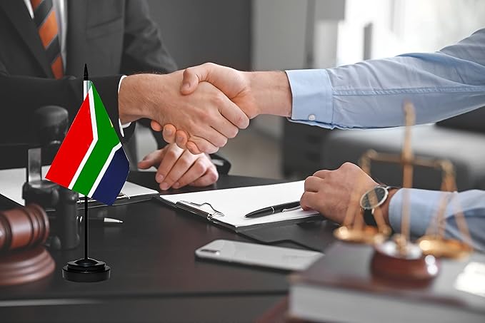 South Africa South African Deluxe Desk Flag Set Small Mini Miniature South - Image 5