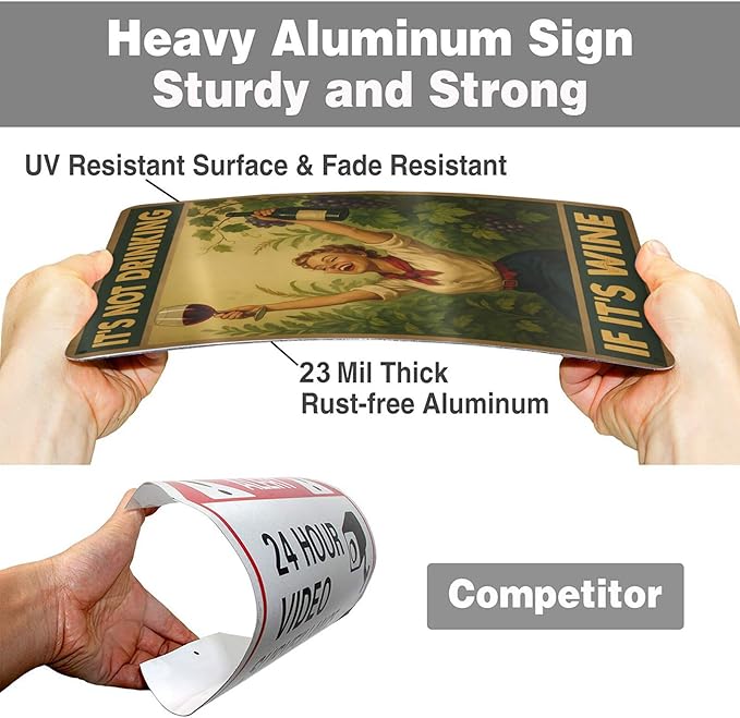 Funny Wine Aluminum Sign - Image 2