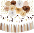 Boho Baby-Shower White-Brown Champagne Fall Party-Decorations by Hugtmr
