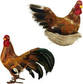 naturevibe 8.8 Inches Feathered Rooster Decor and Hen, Realistic Farm Animals by Unknown