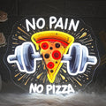 Lucunstar Gym Neon Sign No Pain No Pizza UV Printed Light Signs by LUCUNSTAR