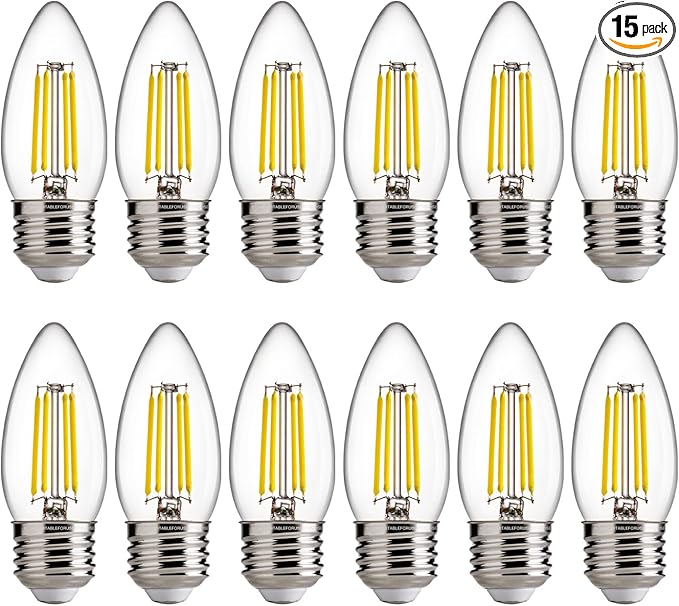 FLSNT 5000K Daylight Dimmable LED Candelabra Bulbs, 60W Equivalent, B11 E26 by FLSNT