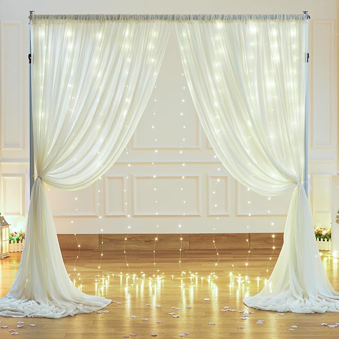 10ft x 10ft Ivory Backdrop Curtain - Image 9