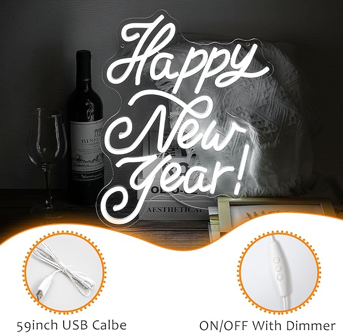 Happy New Year Neon Sign Led Spring Festival Neon Lights - Image 3