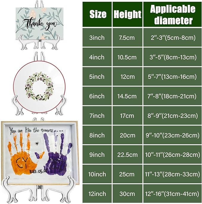 6 Pack 9 Inch Clear Plastic Easels or Stand/Plate Holders to Display Pictures - Image 2