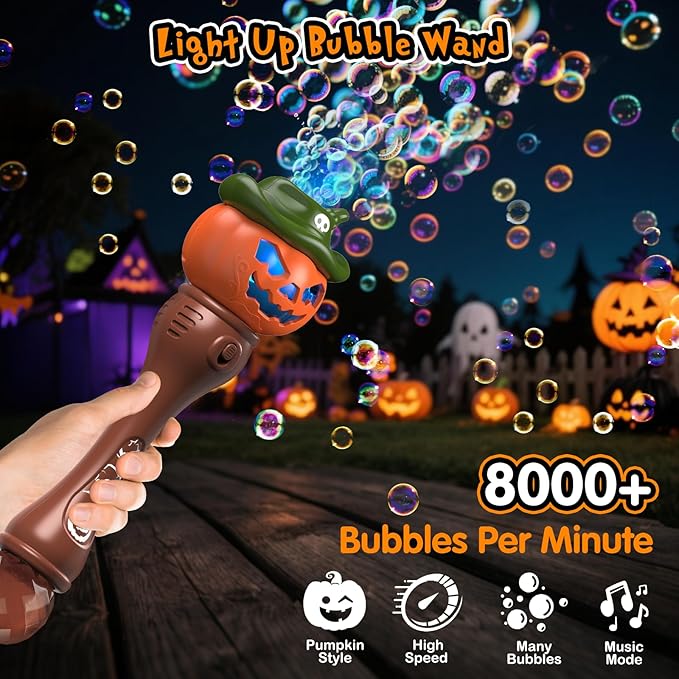Halloween Pumpkin Bubble Wand for Kids - Image 2